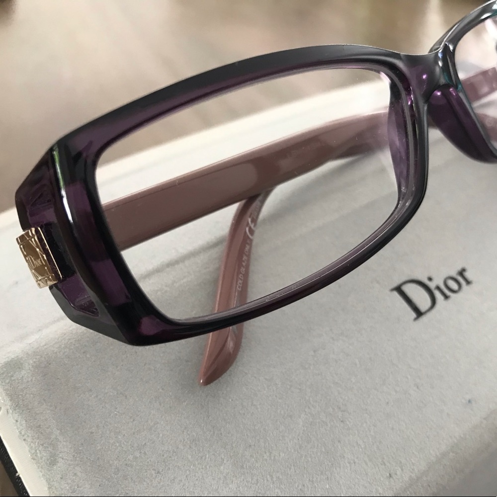 Auth. Christian Dior Eyeglasses Frames Purple Gold